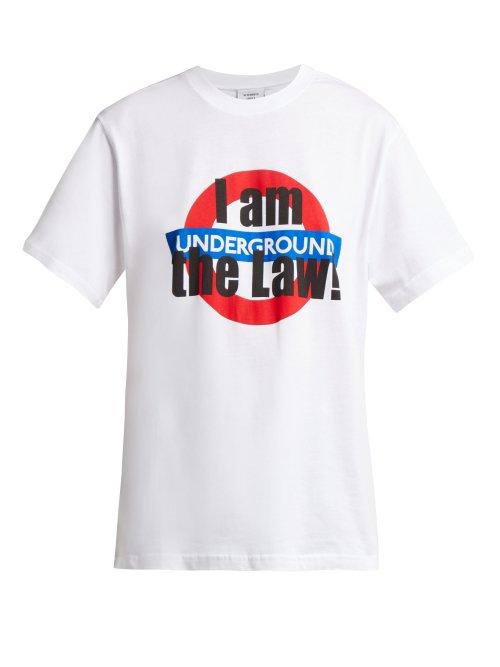 Matchesfashion.com Vetements - London Underground Print Cotton T Shirt - Womens - White Multi