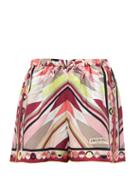Matchesfashion.com Emilio Pucci - Bes-print High-rise Silk-twill Shorts - Womens - Pink Print