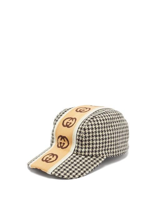 Matchesfashion.com Gucci - Logo-jacquard Houndstooth Cap - Mens - Brown