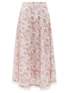 Matchesfashion.com Le Sirenuse, Positano - Livia Valy Myers-print Cotton-voile Skirt - Womens - Red Print