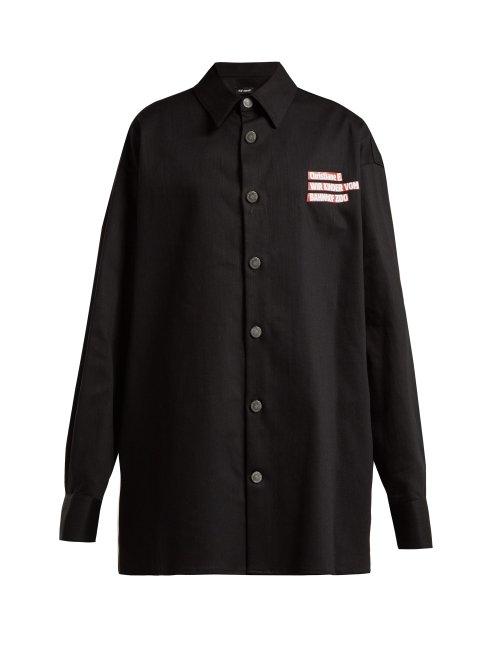 Matchesfashion.com Raf Simons - Christiane F. Photographic Print Denim Shirt - Womens - Black Print