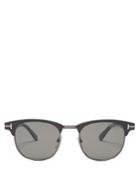 Tom Ford Eyewear Round-frame Matte Metal Sunglasses