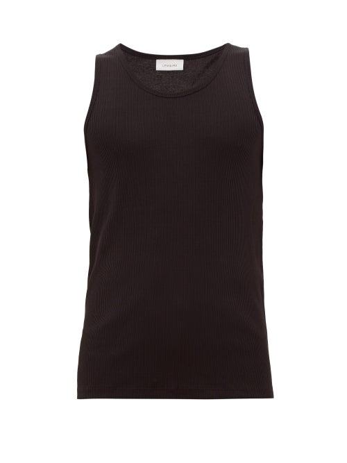 Matchesfashion.com Lemaire - Ribbed-knit Cotton-blend Vest - Mens - Black