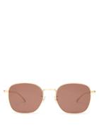 Matchesfashion.com Bottega Veneta - Round Metal Sunglasses - Womens - Brown