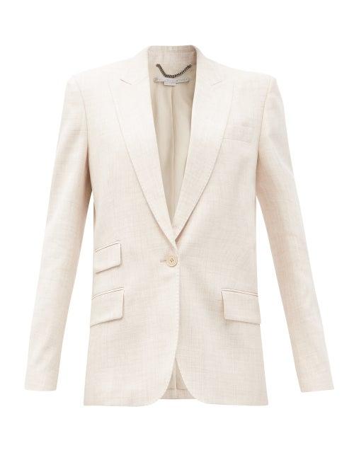 Matchesfashion.com Stella Mccartney - Bell Single-breasted Slubbed-blend Jacket - Womens - Beige