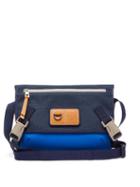 Matchesfashion.com Eye/loewe/nature - Anagram Leather And Canvas Messenger Bag - Mens - Blue