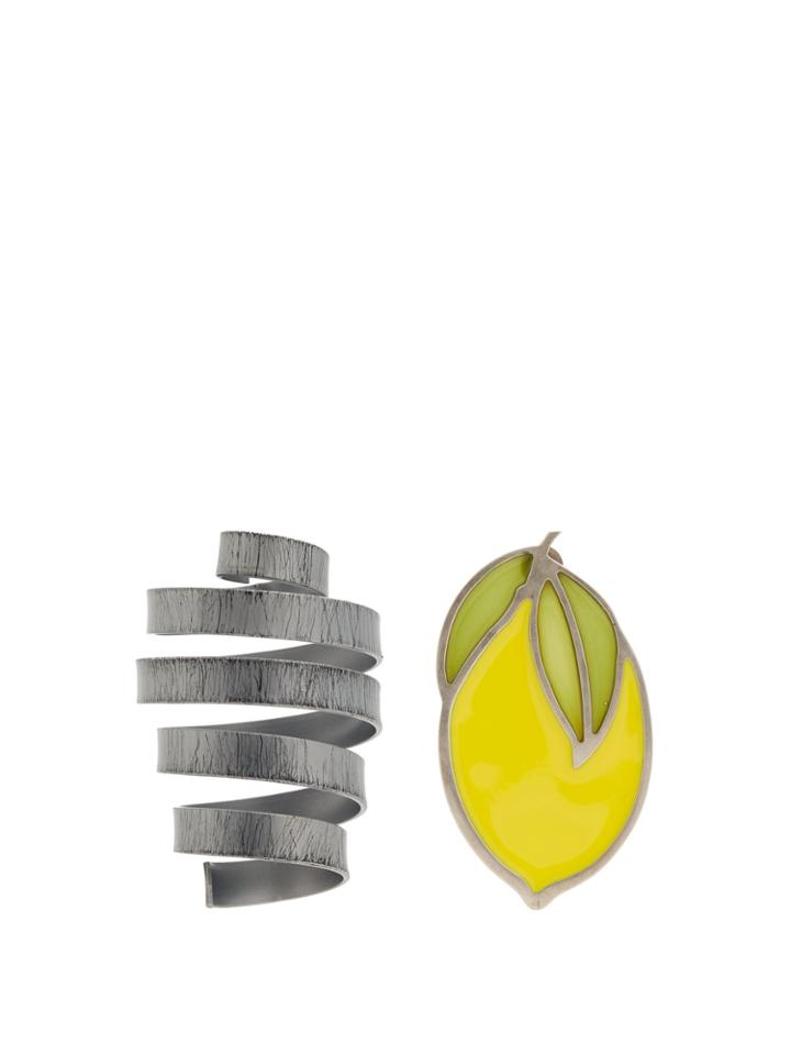 Jacquemus Le Citron Lemon And Spiral Earrings