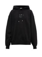 Matchesfashion.com Acne Studios - Broken Logo Cotton Hooded Sweatshirt - Womens - Black