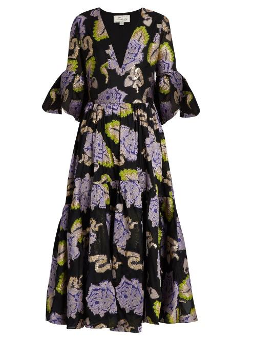 Temperley London Floral Tapestry Fil Coup Georgette Gown
