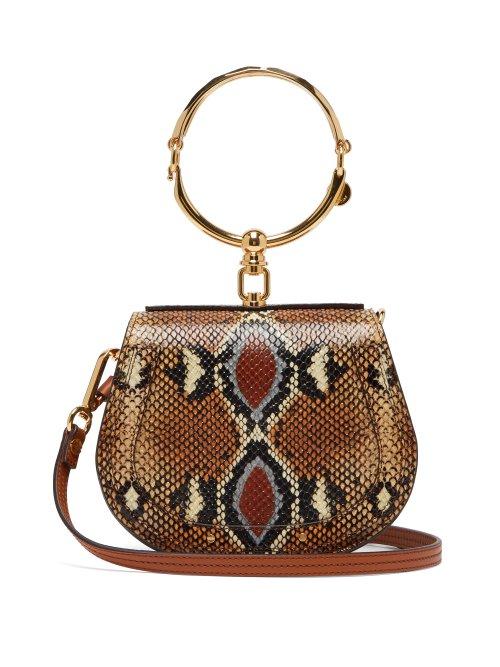 Matchesfashion.com Chlo - Nile Small Python Effect Leather Cross Body Bag - Womens - Multi