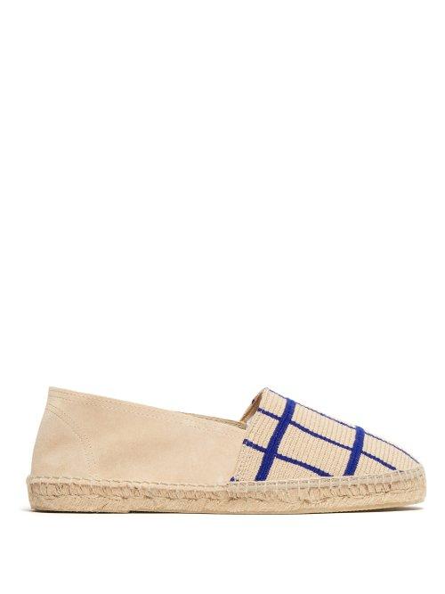 Matchesfashion.com Guanabana - Check Patterned Woven And Suede Espadrilles - Mens - Cream Multi