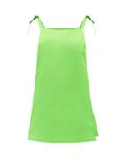 Bernadette - Ruby Tie-shoulder Taffeta Mini Dress - Womens - Green