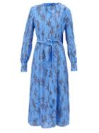 Erdem - Louvenia Ottoline-print Crepe Midi Dress - Womens - Blue Multi