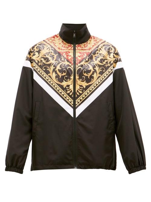 Matchesfashion.com Versace - Baroque-panel Zip-through Track Jacket - Mens - Black Multi