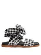 Marques'almeida Wraparound Gingham Sandals