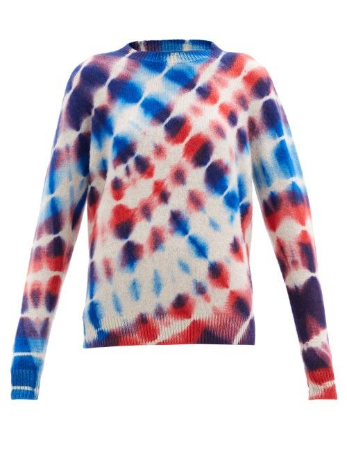 Matchesfashion.com The Elder Statesman - Radiate Tie-dye Cashmere Sweater - Womens - Blue Multi