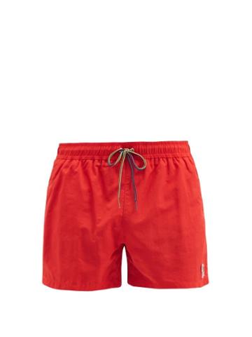 Matchesfashion.com Paul Smith - Zebra-patch Swim Shorts - Mens - Red
