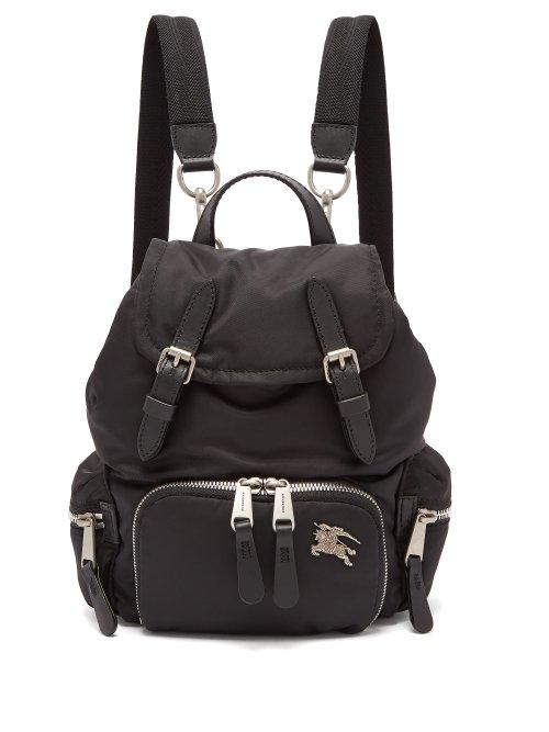 Matchesfashion.com Burberry - Small Logo Plaque Backpack - Womens - Black