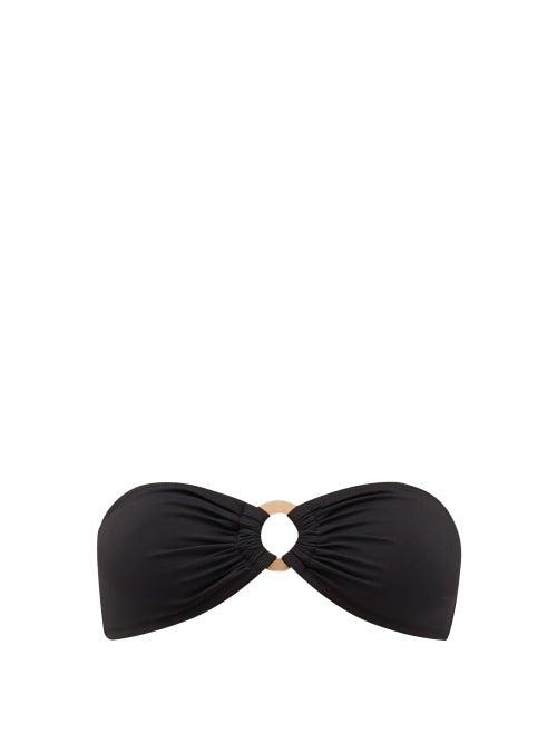 Matchesfashion.com Reina Olga - Hutton Gathered-ring Bandeau Bikini Top - Womens - Black