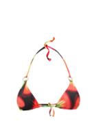 Louisa Ballou - Aura-print Recycled-fibre Triangle Bikini Top - Womens - Pink Multi