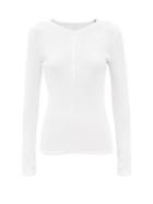 Nili Lotan - Jordan Ribbed Cotton-jersey Henley Top - Womens - Ivory