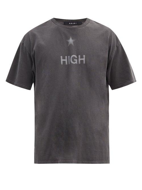 Matchesfashion.com Ksubi - High-print Cotton-jersey T-shirt - Mens - Grey