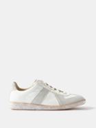 Maison Margiela - Replica Painted-sole Suede And Leather Trainers - Mens - White