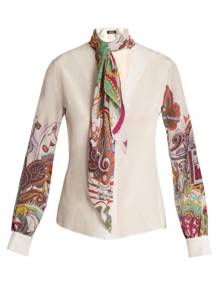 Rockins Psychedelic-print Silk Crepe De Chine Shirt