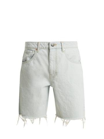 Matchesfashion.com Raey - Cut Off Denim Shorts - Womens - Blue White
