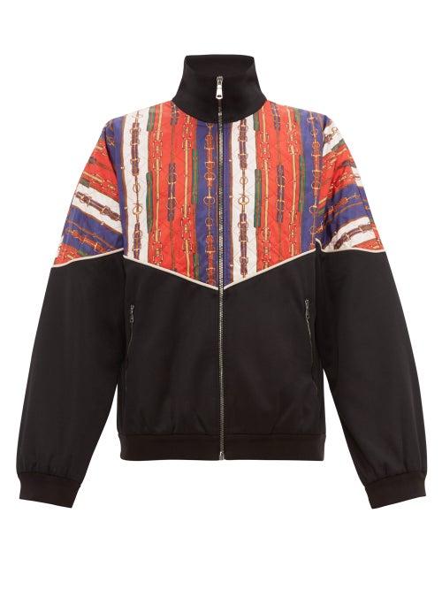 Matchesfashion.com Gucci - Horsebit Silk Panelled Track Top - Mens - Black