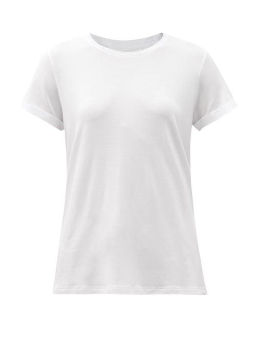 Ladies Lingerie Derek Rose - Lara Round-neck Micromodal-blend Pyjama T-shirt - Womens - White