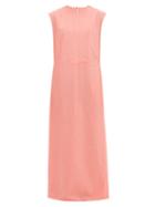 Matchesfashion.com Raey - High V Neck Double Layered Organza Shift Dress - Womens - Pink
