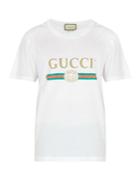 Gucci Fake Logo-print Cotton T-shirt