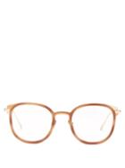 Linda Farrow - Fraser Round 22kt Gold-plated Titanium Glasses - Womens - Brown Gold