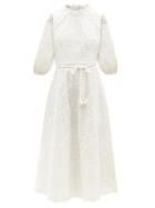 Zimmermann - Lola Embroidered Ramie-batiste Dress - Womens - Ivory