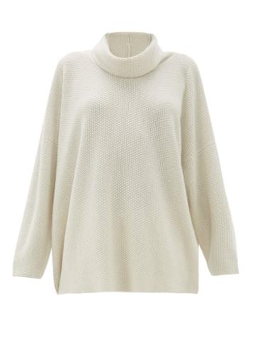 Matchesfashion.com Eskandar - Moss Stitch Cashmere Sweater - Womens - Ivory