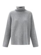 Matchesfashion.com Nili Lotan - Layla Roll-neck Ribbed Cashmere Sweater - Womens - Grey