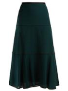 Matchesfashion.com Cefinn - Tiered Voile Midi Skirt - Womens - Dark Khaki