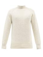 Ymc - High-neck Ribbed Wool Sweater - Mens - White