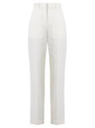 Chloé Straight-leg Wool And Cotton-blend Twill Trousers