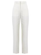 Chloé Straight-leg Wool And Cotton-blend Twill Trousers