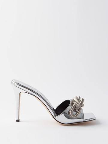 Serena Uziyel - Catena 90 Chain-embellished Leather Sandals - Womens - Silver