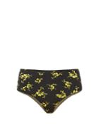 Matchesfashion.com Ganni - Floral-print High-rise Bikini Briefs - Womens - Black Multi