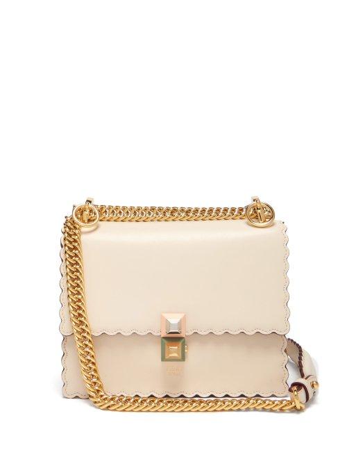 Matchesfashion.com Fendi - Kan I Small Leather Cross Body Bag - Womens - Cream