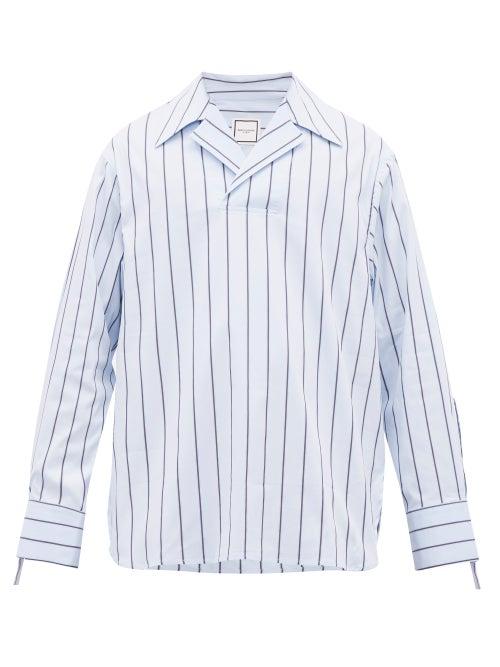 Matchesfashion.com Wooyoungmi - Striped Cotton Blend Poplin Shirt - Mens - Blue Multi