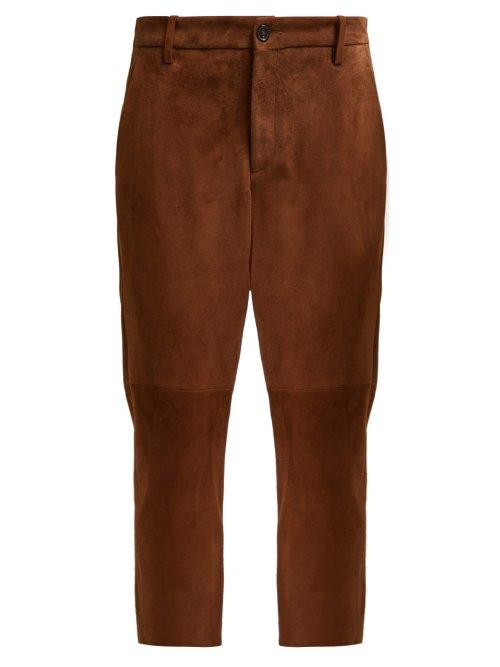 Matchesfashion.com Nili Lotan - Paris Mid Rise Cropped Suede Trousers - Womens - Tan