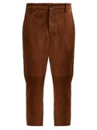 Matchesfashion.com Nili Lotan - Paris Mid Rise Cropped Suede Trousers - Womens - Tan