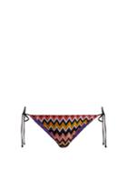 Matchesfashion.com Missoni Mare - Zigzag Knit Side Tie Bikini Briefs - Womens - Multi