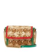 Matchesfashion.com Gucci - Gg Marmont Floral Raffia Macram Shoulder Bag - Womens - Beige Multi