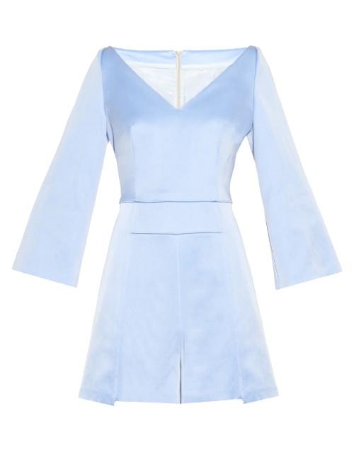 Galvan V-neck Satin Playsuit